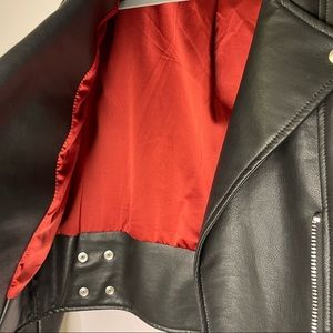 Leather jacket with silk red interior! Purchased from free people